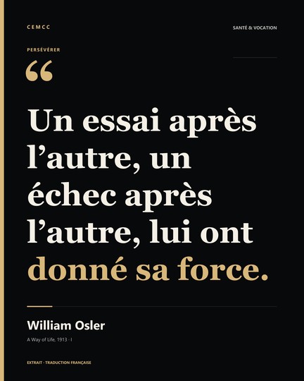 Citation de William Osler sur la persévérance