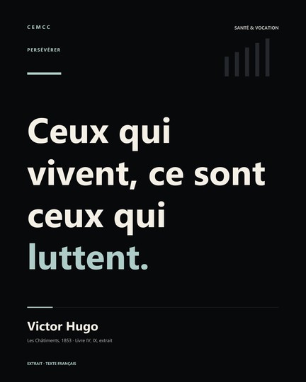 Ceux qui vivent, ce sont ceux qui luttent. — Victor Hugo