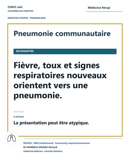 Pneumonie communautaire · Reconnaître