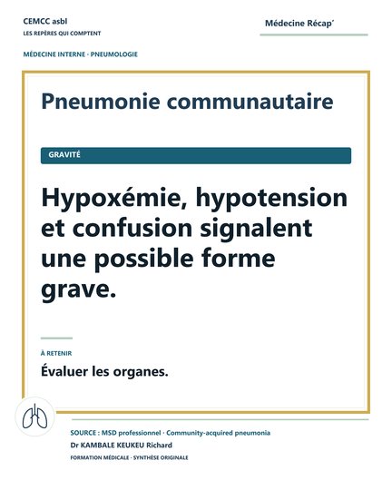 Pneumonie communautaire · Gravité