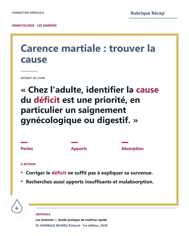 Carence martiale : trouver la cause