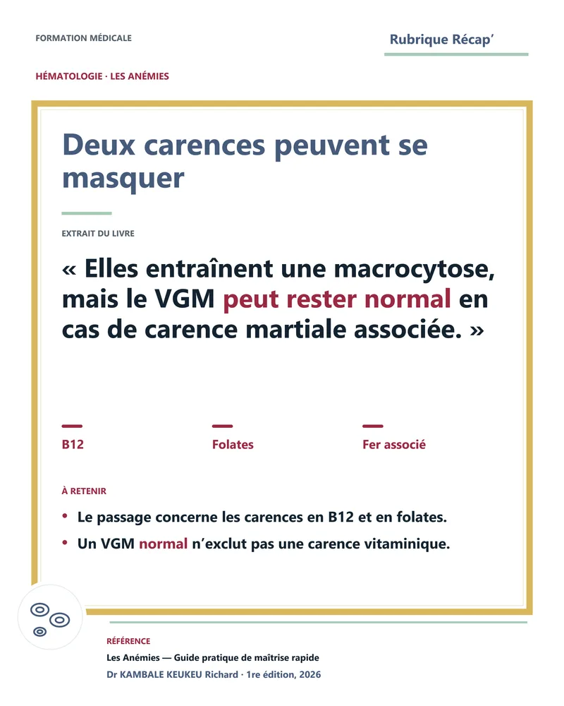 Deux carences peuvent se masquer