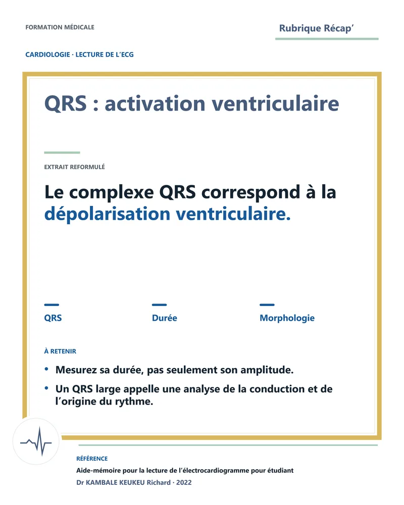 QRS : activation ventriculaire