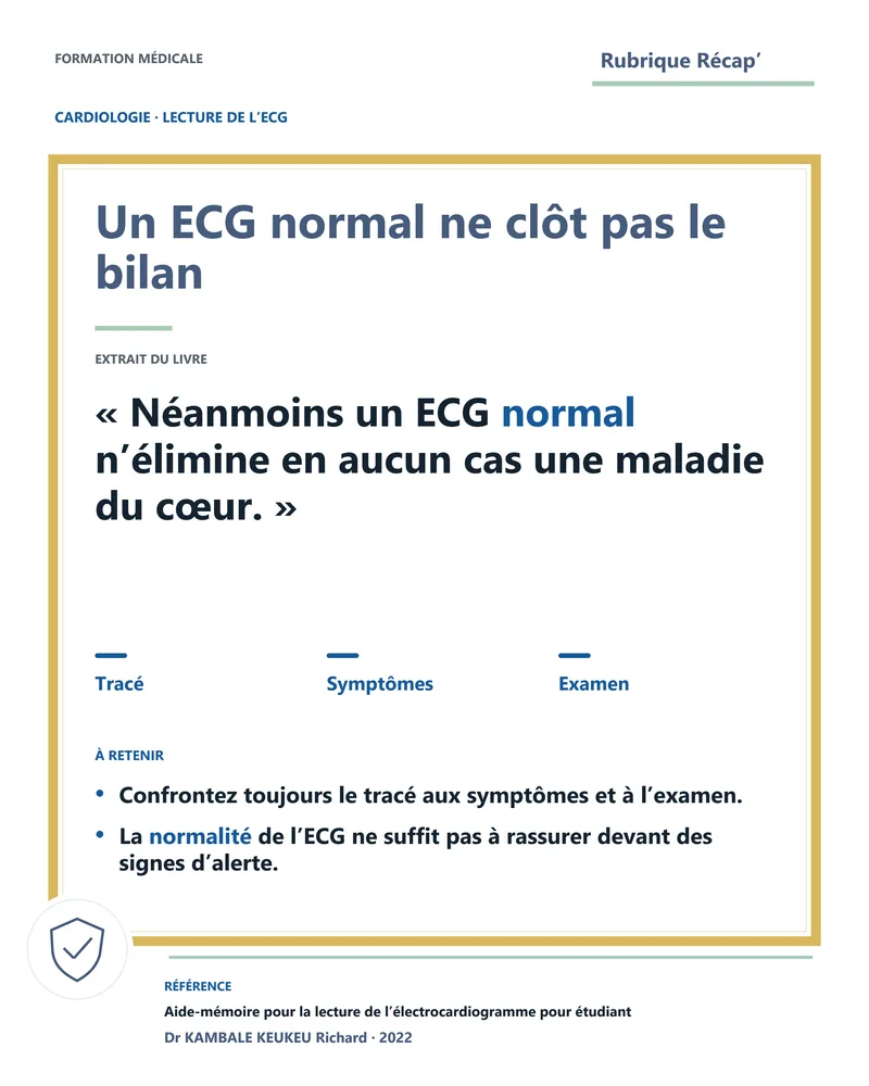 Un ECG normal ne clôt pas le bilan
