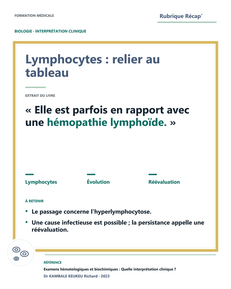 Lymphocytes : relier au tableau