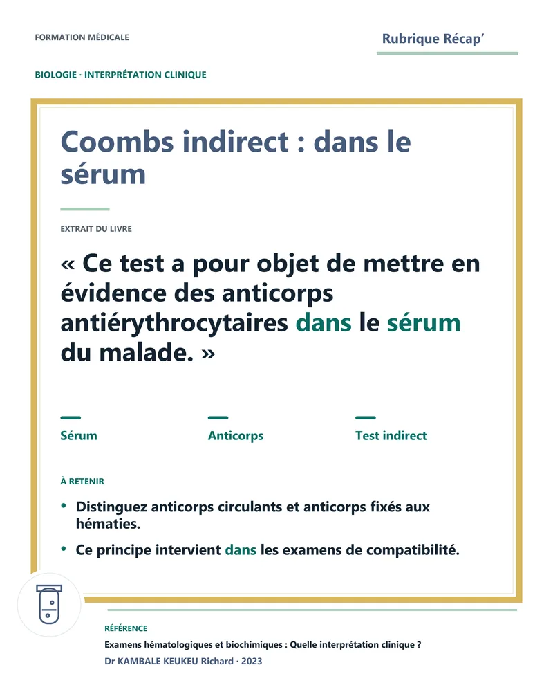 Coombs indirect : dans le sérum