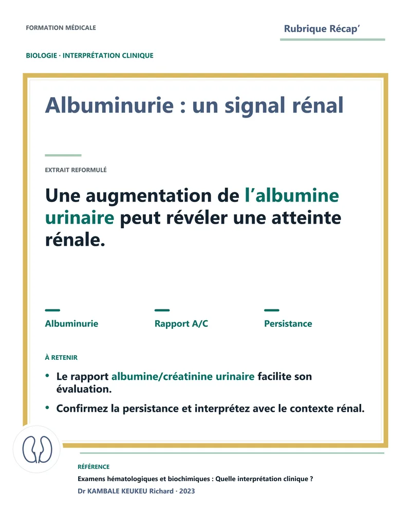 Albuminurie : un signal rénal