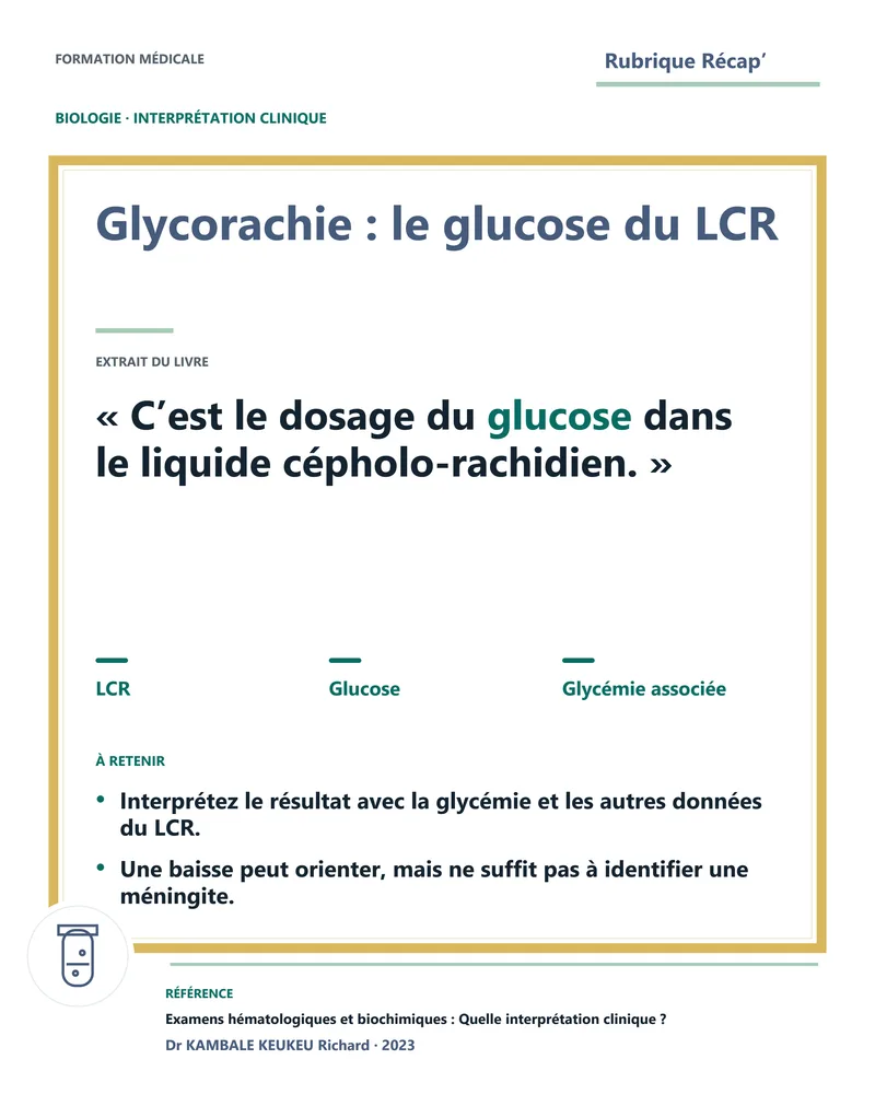 Glycorachie : le glucose du LCR