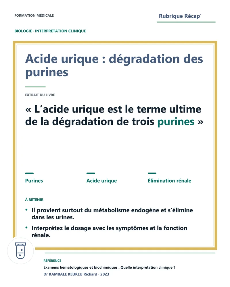 Acide urique : dégradation des purines