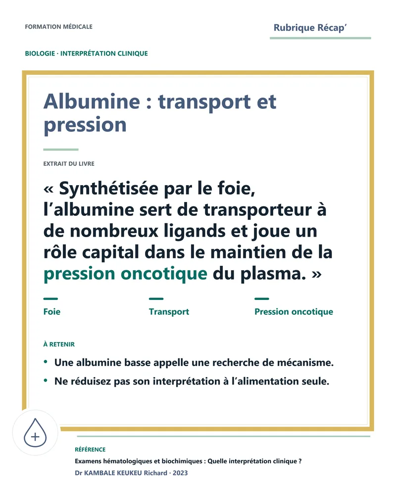 Albumine : transport et pression