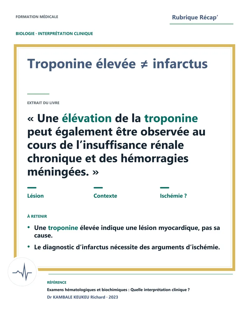 Troponine élevée ≠ infarctus