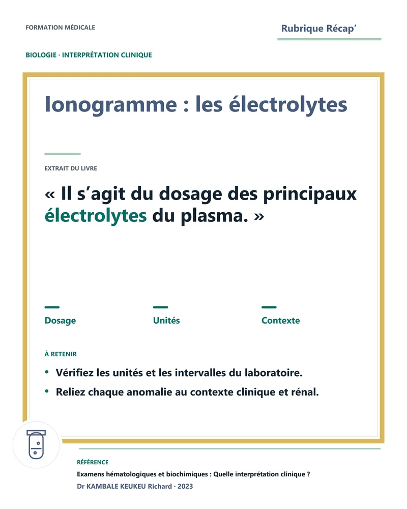 Ionogramme : les électrolytes