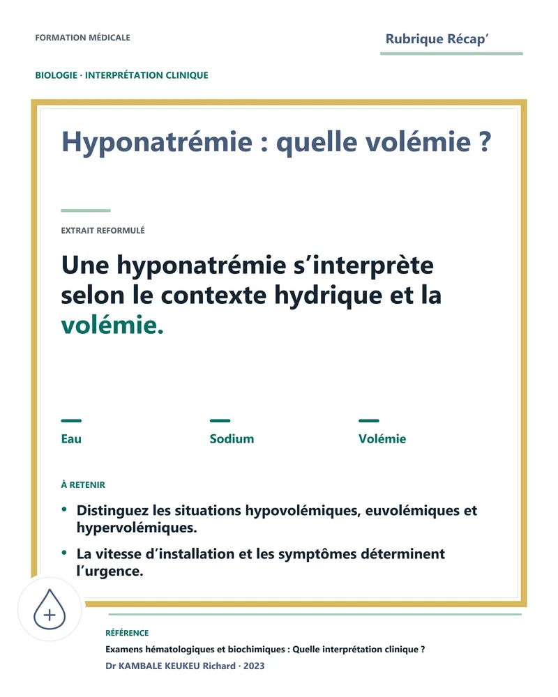 Hyponatrémie : quelle volémie ?