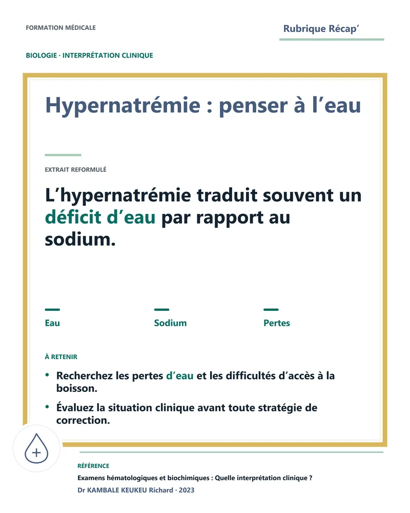 Hypernatrémie : penser à l’eau