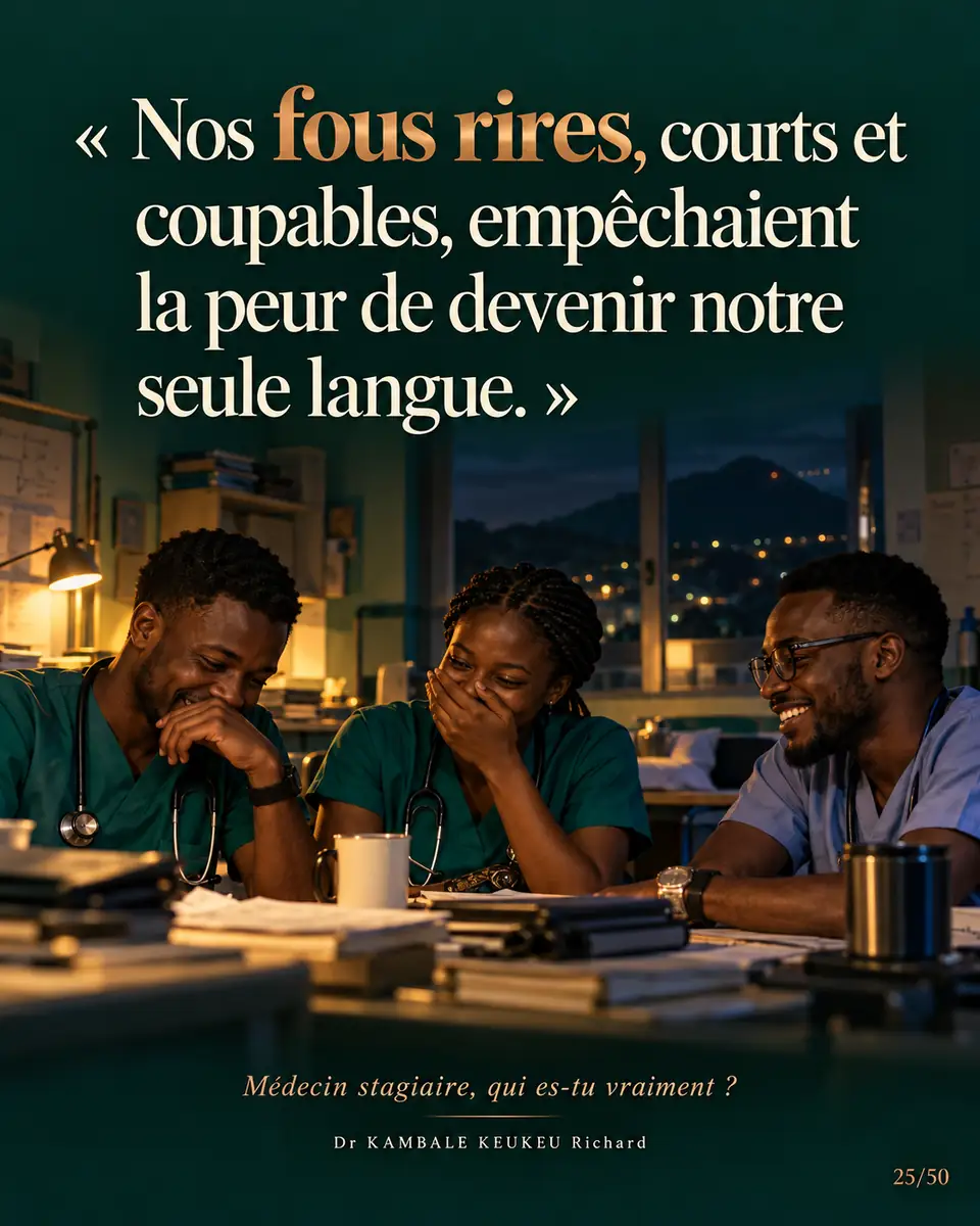 Nos fous rires, courts et coupables, empêchaient la peur de devenir notre seule langue.
