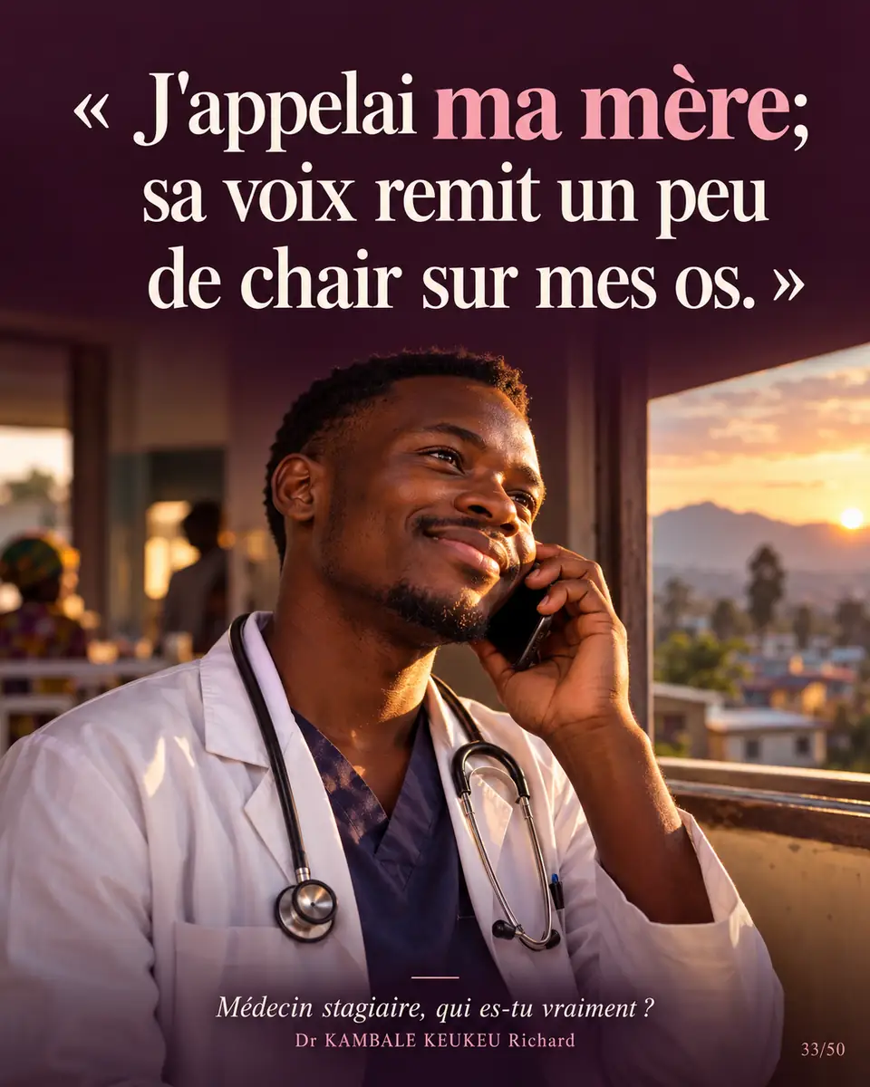J'appelai ma mère; sa voix remit un peu de chair sur mes os.