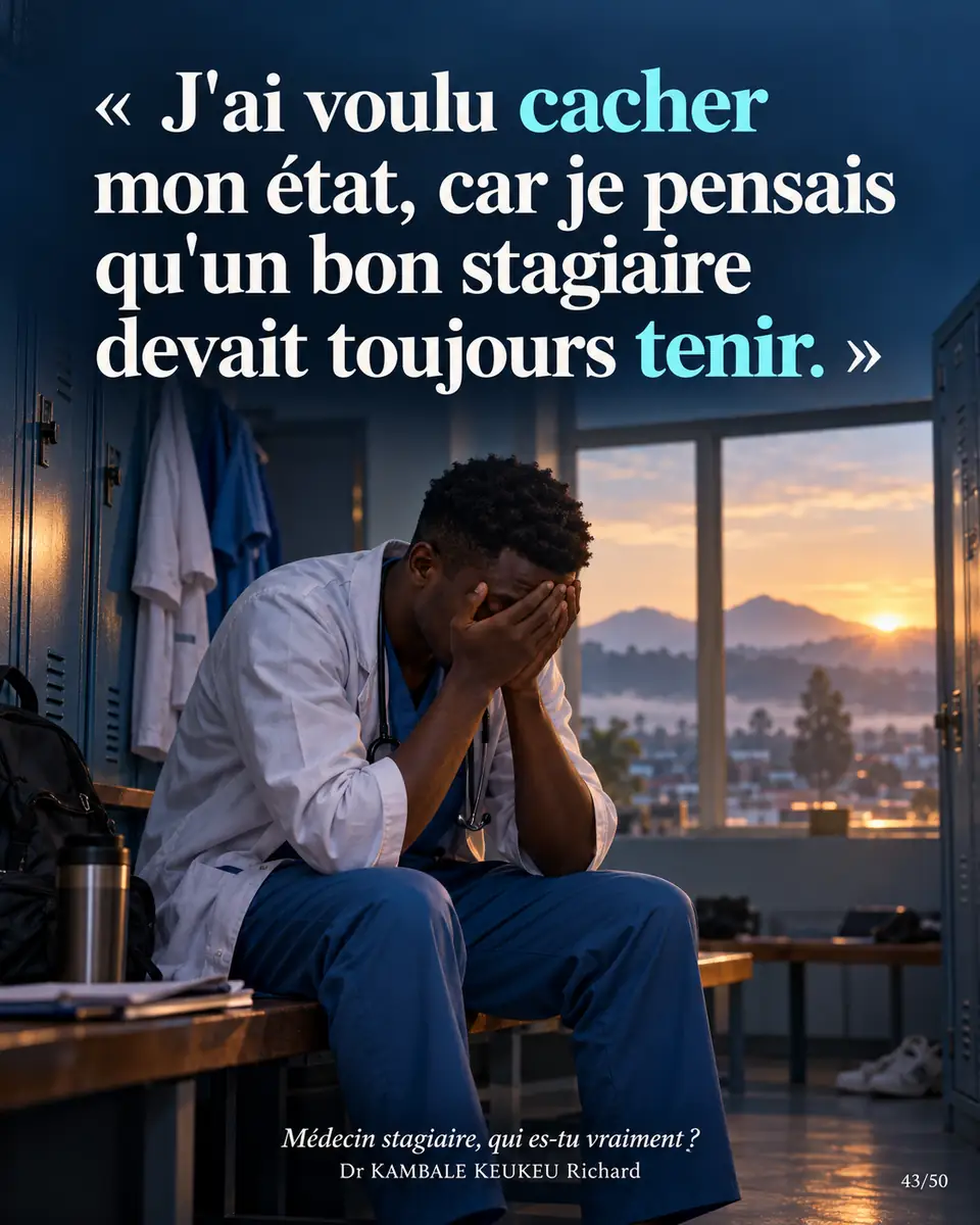 J'ai voulu cacher mon état, car je pensais qu'un bon stagiaire devait toujours tenir.